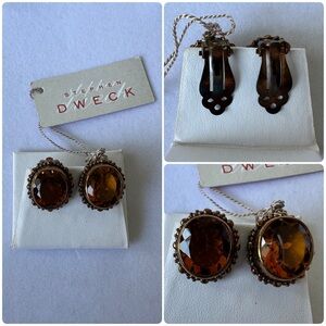 Stephen Dweck Citrine Gemstone in Bronze Bead Set Earring